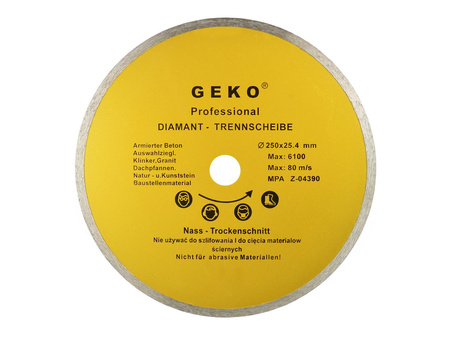Tarcza diamentowa 250mm x 25,4mm Pełna GEKO PROFI