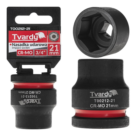 WYTRZYMAŁA NASADKA UDAROWA KRÓTKA 3/4" 21mm CR-MO TVARDY