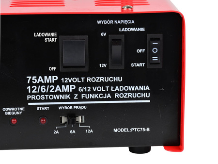 Prostownik z rozruchem 75A 6/12V GEKO