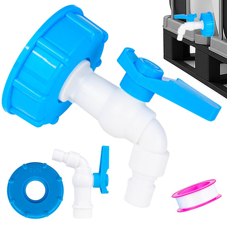 Zestaw – IBC nakrętka S60x6 + kran 3/4" – mauser