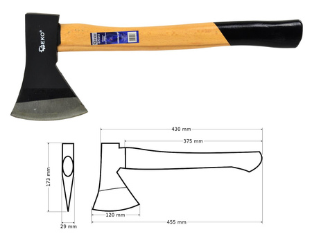 Siekiera PROFI 1000G 18" drewniany trzonek GEKO