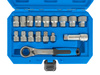 Zestaw nasadek przelotowych spline z grzechotką 10-24mm 17el. CrV (10)