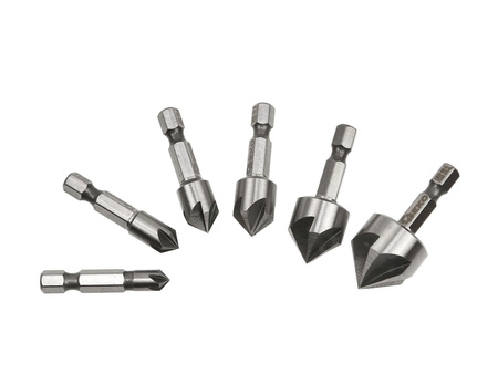 Zestaw pogłębiaczy do metalu 6,3-20,5mm 6szt. HEX (50)