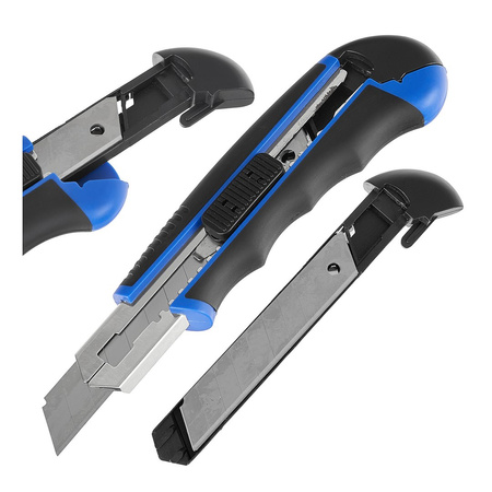 Nożyk do tapet z ostrzem łamanym 18x0,5mm, 6 ostrzy Softgrip GEKO