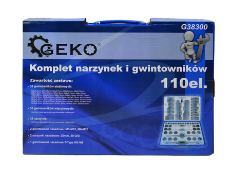 Komplet narzynek i gwintowników 110el.
