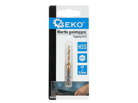 Wiertło gwintujące HSS M3 x 0,5mm HEX