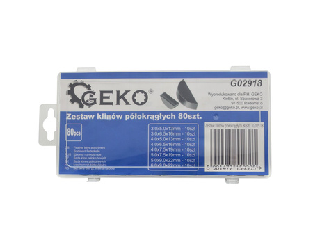 Zestaw klinów półokrągłych 80szt. (20)