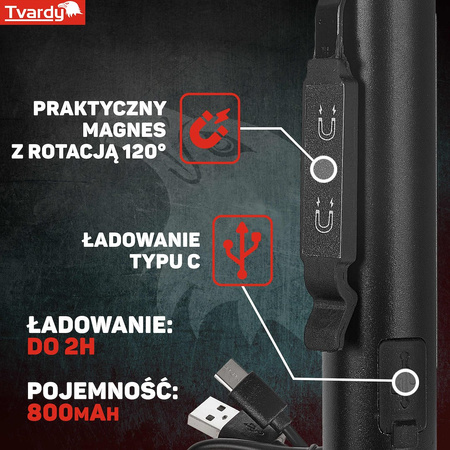 Lampa warsztatowa z magnesem 2X LED 5W 3W + LASER i ULTRAFIOLET