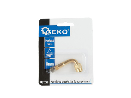 Końcówka przedłużka do pompowania – mosiężna kątowa 90° 8mm (25/250)