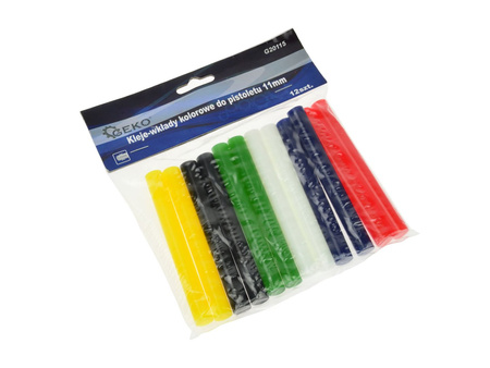 Kolorowe kleje do pistoletu 11mm - 12szt