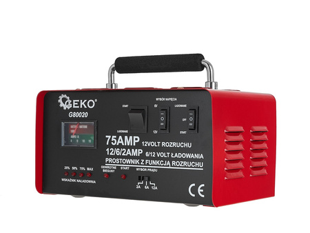 Prostownik z rozruchem 75A 6/12V GEKO