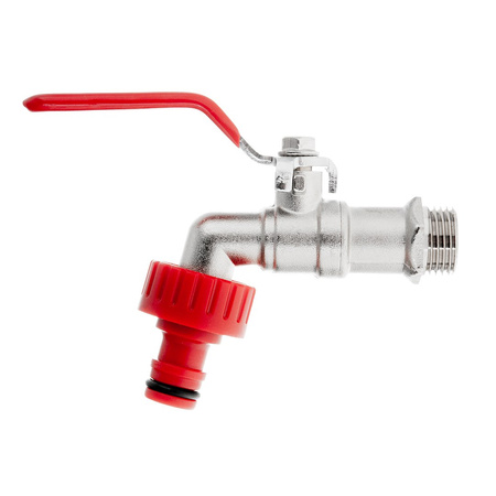 Zestaw – kran 1/2" z wyjściem na GZ 3/4" + nypel do szybkozłącza – mauser