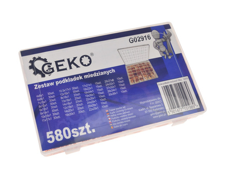 Zestaw podkładek miedzianych 580szt.