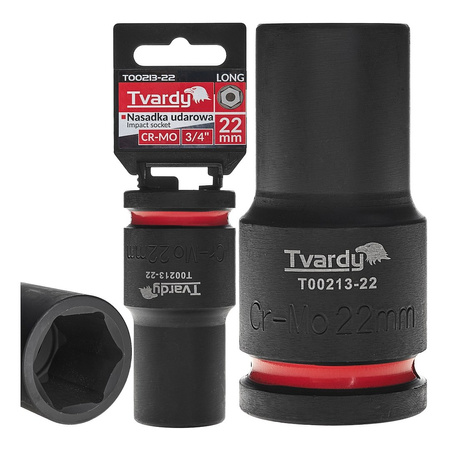 WYTRZYMAŁA NASADKA UDAROWA DŁUGA 3/4" 22mm CR-MO TVARDY