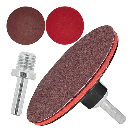 DYSK 100MM Z RZEPEM NA SZFILIERKĘ KĄTOWĄ M14 + ADAPTER DO WKRĘTARKI GEKO