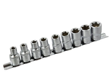 Komplet 10el nasadek torx 1/2"E 10-24 GEKO PROFI
