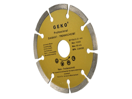 Tarcza diamentowa 115 x 22,23 x 8mm segmentowa GEKO PROFI
