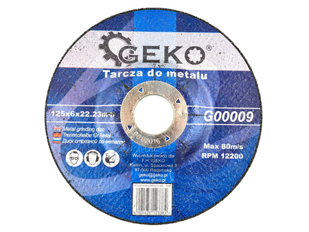 Tarcza do szlifowania metalu 125 x 22,23 x 6 mm GEKO