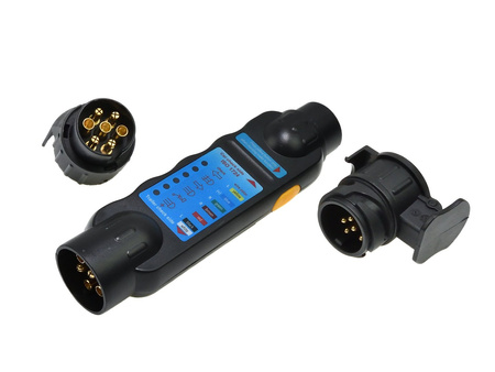 Tester gniazd i wtyczek przyczep + adaptery 13/7 7/13