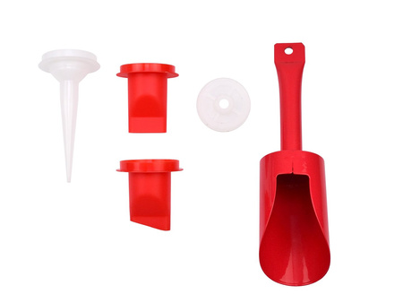 Wyciskacz aluminiowy do mas szpachlowych + końcówki (10)
