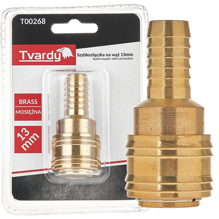Szybkozłączka mosiężna na wąż 13mm typ żeński (1/10/100)