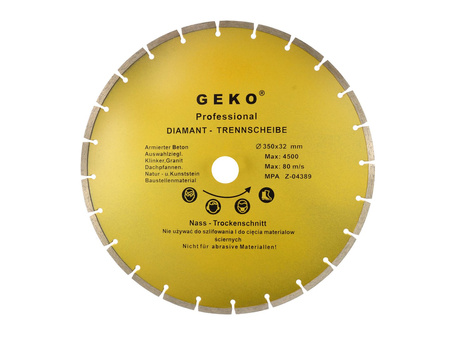 Tarcza diamentowa 350 x 32 x 8mm segmentowa GEKO PROFI