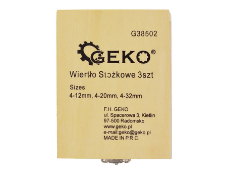 Zestaw wierteł stożkowych 3el.(4-12,4-20,4-32)