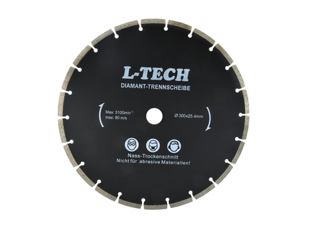 Tarcza diamentowa 300 x 8 x 25,4mm segment L-TECH czarna