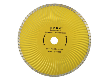 Tarcza diamentowa 230mm x 22,23mm turbo Plus GEKO PROFI