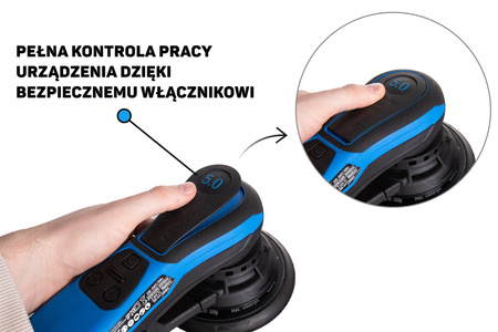 Szlifierka mimośrodowa bezszczotkowa 150mm 350W z regulacją prędkości (6)