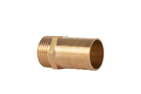 Nypel mosięzny na wąż 25mm – gwint zewnętrzny 3/4" – na klucz (250)