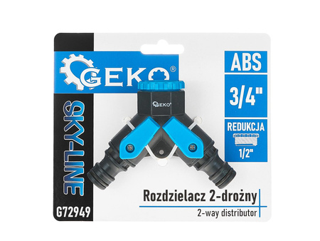 Rozdzielacz 2-drożny 3/4" z redukcją 1/2" i dwoma zaworami SKY-LINE (120)