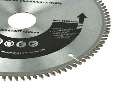 Tarcza do aluminium z widią 200x32x100T + zestaw redukcji