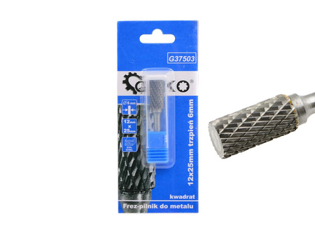 Frez-pilnik do metalu 12x25mm trzpień 6mm (kwadrat)