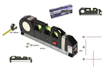 Poziomica laserowa z miarą 2,5m