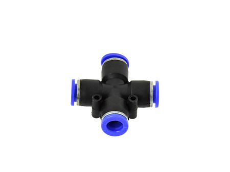 Złączka wtykowa czwórnik do węża PU/PE 6 mm