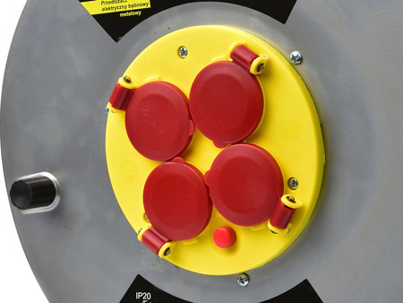 Przedłużacz elektryczny bębnowy metalowy 3x2,5mm 25m (2)