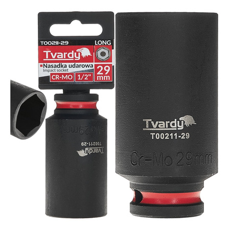 WYTRZYMAŁA NASADKA UDAROWA DŁUGA 1/2" 29mm CR-MO TVARDY