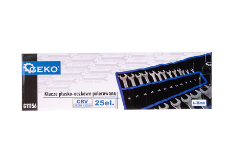 Klucze płasko-oczkowe polerowane  6-36mm 25el. CRV (4)