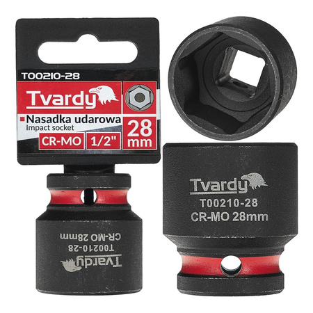 WYTRZYMAŁA NASADKA UDAROWA KRÓTKA 1/2" 28mm CR-MO TVARDY