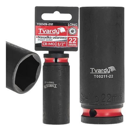 WYTRZYMAŁA NASADKA UDAROWA DŁUGA 1/2" 22mm CR-MO TVARDY