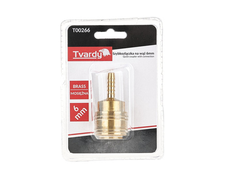 Szybkozłączka mosiężna na wąż 6mm typ żeński (1/10/100)