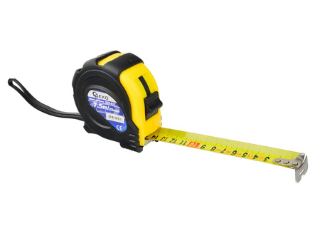 Miara gumowana zwijana stalowa z blokadą 7,5m x 25mm x 0,135mm GEKO