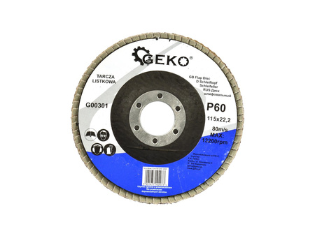Tarcza szlifierska listkowa 115mm P60 GEKO