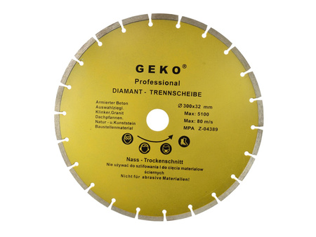 Tarcza diamentowa 300 x 32 x 8mm segmentowa GEKO PROFI