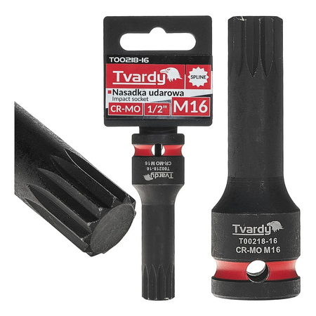 WYTRZYMAŁA NASADKA UDAROWA TRZPIENIOWA SPLINE M16 1/2” CR-MO TVARDY