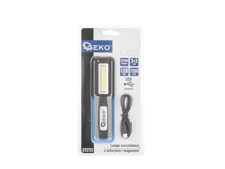 Lampa warsztatowa 3W+3W LED COB 1200mAh z uchwytem i magnesem (48)