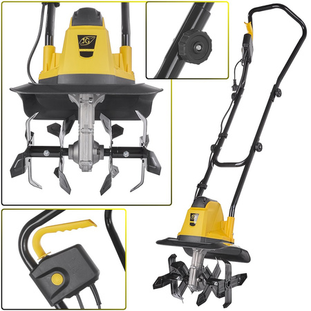 Glebogryzarka Kultywator Ogrodowy 750W 32 CM Dzik Do Ziemi Elektryczna 2w1