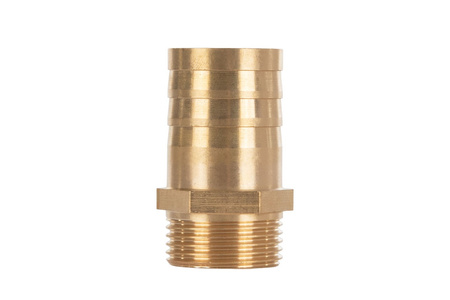 Nypel mosięzny na wąż 25mm – gwint zewnętrzny 3/4" – na klucz (250)