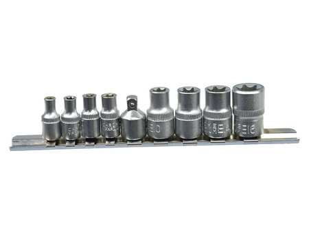 Komplet 9el nasadek torx 1/4 & 3/8" GEKO